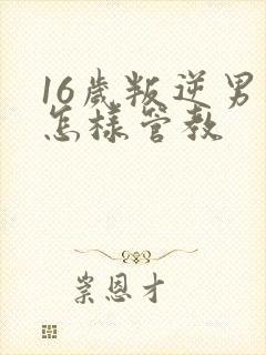 16岁叛逆男孩怎样管教