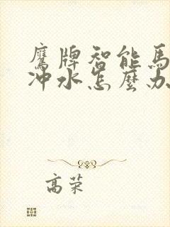 鹰牌智能马桶不冲水怎么办