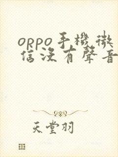 oppo手机微信没有声音怎么办