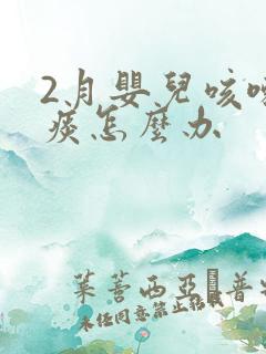 2月婴儿咳嗽有痰怎么办