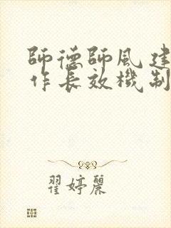 师德师风建设工作长效机制