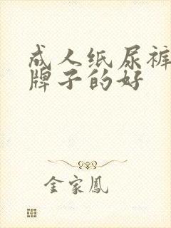 成人纸尿裤哪个牌子的好