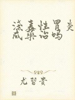 浅表性胃炎有中成药治吗