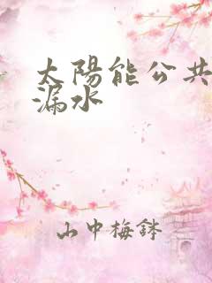 太阳能公共管道漏水