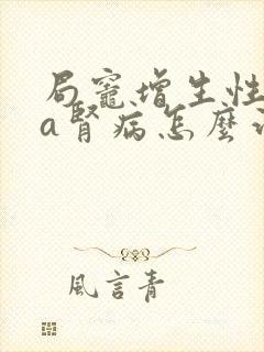 局灶增生性iga肾病怎么治疗