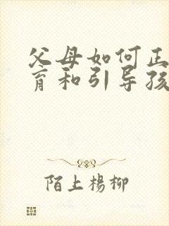 父母如何正确教育和引导孩子