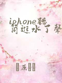 iphone听筒进水了声音滋滋啦啦的