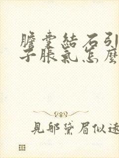 胆囊结石引起肚子胀气怎么办