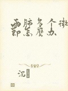 两肺多个微小结节怎么办