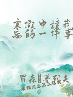 寒假中让我最难忘的一件事600字