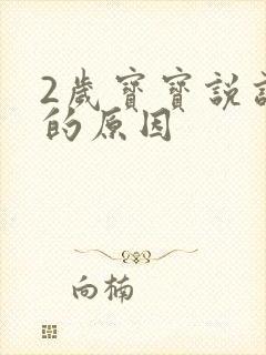 2岁宝宝说话晚的原因