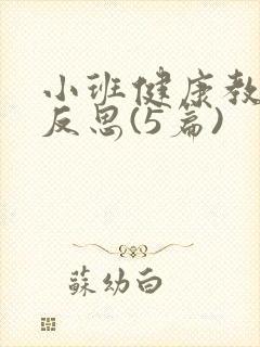 小班健康教案及反思(5篇)