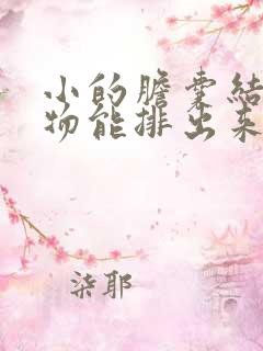 小的胆囊结石药物能排出来吗