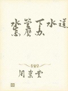 水管下水道堵了怎么办