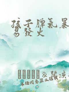 孩子脾气暴躁容易发火