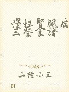 慢性肾脏病3期三餐食谱