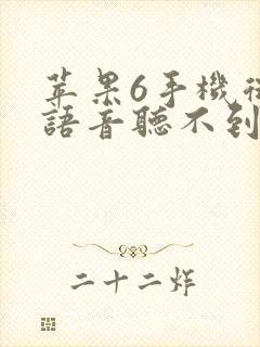 苹果6手机微信语音听不到声音