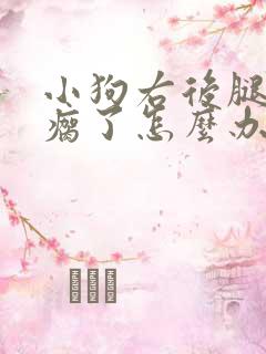 小狗右后腿突然瘸了怎么办