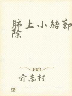 肺上小结节会消除