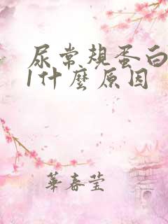 尿常规蛋白质+1什么原因