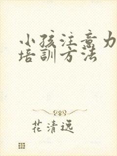 小孩注意力训练培训方法