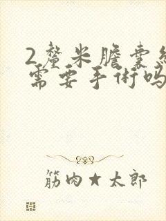 2厘米胆囊结石需要手术吗