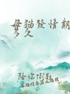 母猫发情期持续多久