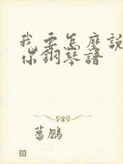 我要怎么说不爱你钢琴谱