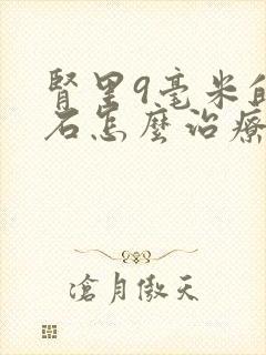 肾里9毫米的结石怎么治疗