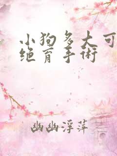 小狗多大可以做绝育手术