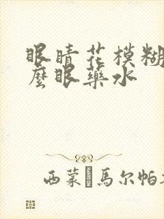 眼睛花模糊用什么眼药水