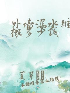 外墙漏水维修大概多少钱