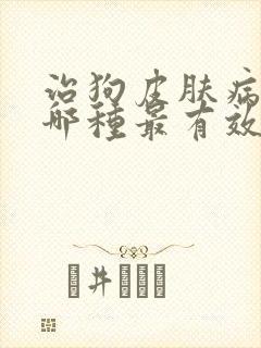 治狗皮肤病的药哪种最有效