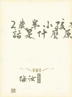 2岁半小孩不说话是什么原因