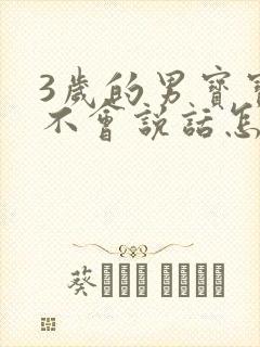 3岁的男宝宝还不会说话怎么办