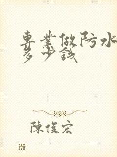 专业做防水大概多少钱