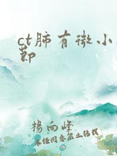 ct肺有微小结节