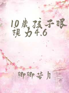 10岁孩子眼睛视力4.6