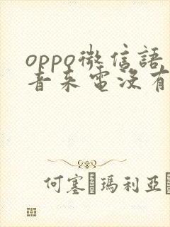 oppo微信语音来电没有声音