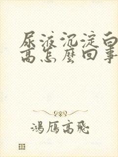 尿液沉淀白细胞高怎么回事