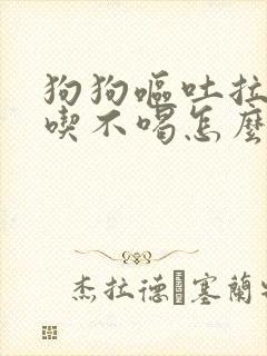 狗狗呕吐拉稀不吃不喝怎么办