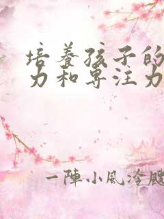 培养孩子的注意力和专注力