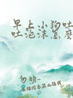 早上小狗吐黄水吐泡沫怎么办?