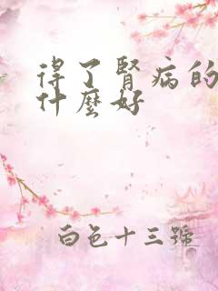 得了肾病的人吃什么好