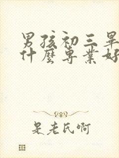 男孩初三毕业学什么专业好