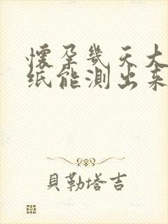 怀孕几天大卫试纸能测出来