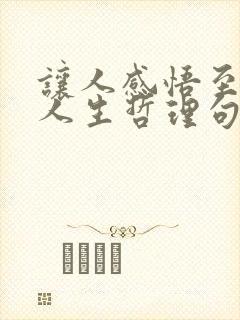 让人感悟至深的人生哲理句子