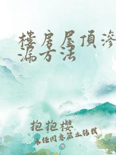 楼房屋顶渗水修漏方法