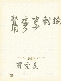 肾病穿刺检查费用多少