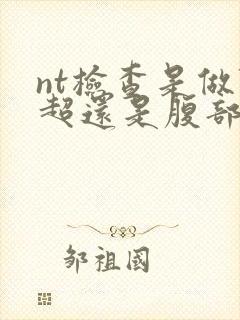 nt检查是做阴超还是腹部b超